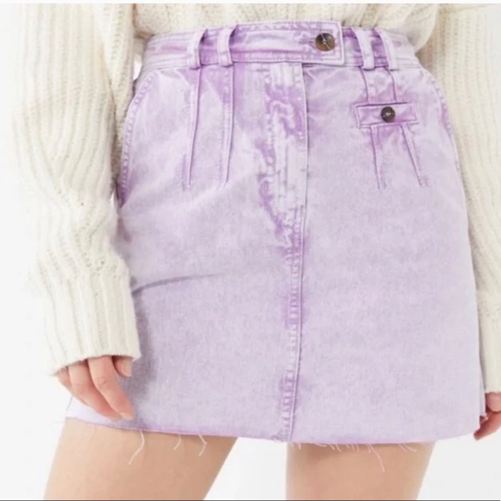 UO BDG | Lilac Sonny Acid Wash Denim Mini Skirt